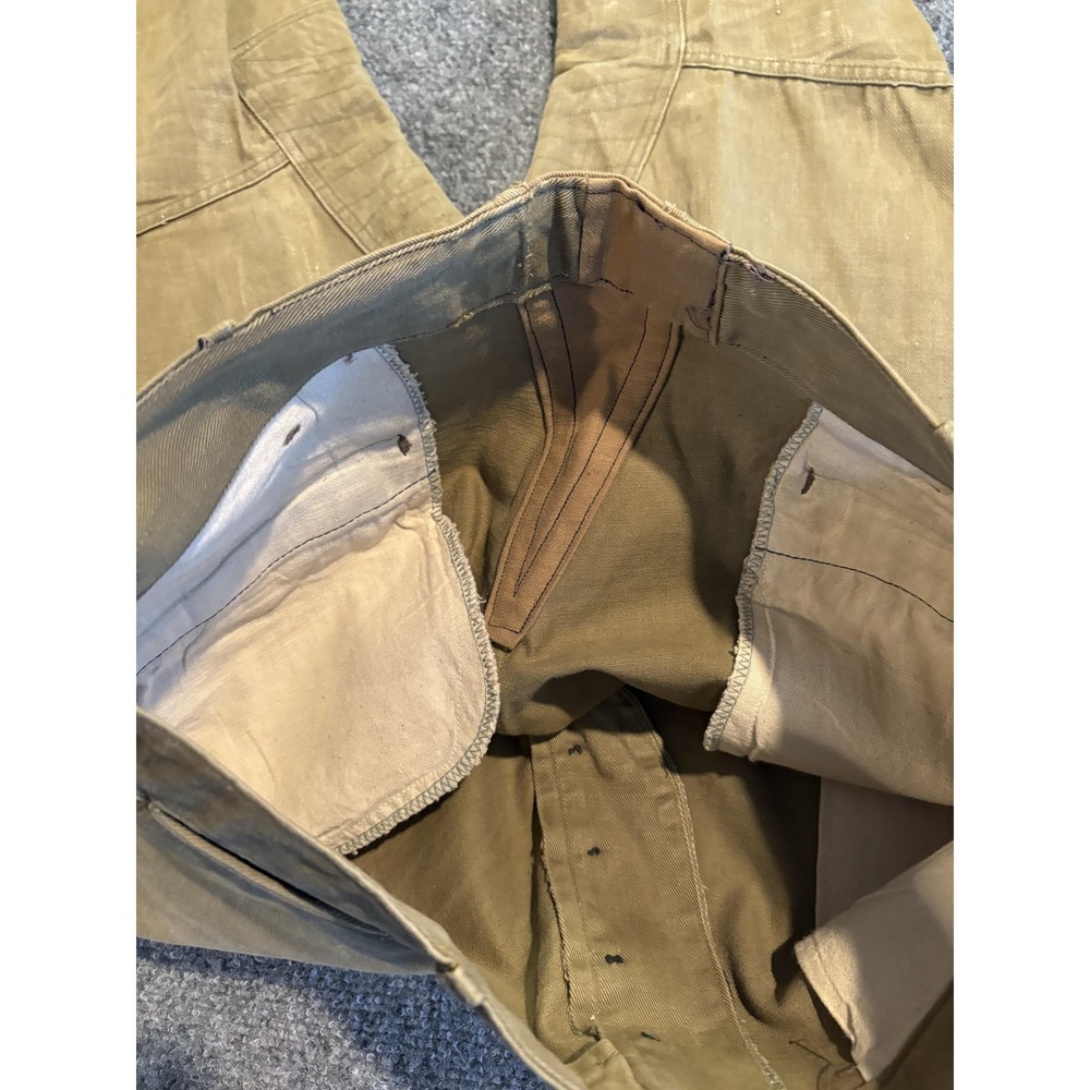 Vintage Jodhpur Pants Mens Medium Khaki Canvas Riding Breeches Button Leg 40s - Picture 9 of 14